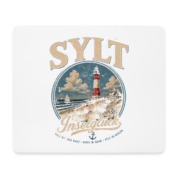 Sylt Inselglück Leuchtturm Vintage - Mousepad (Querformat) - Weiß - Vorne