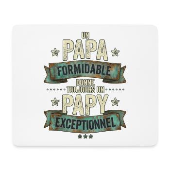 Papa Formidable Papy Exceptionnel Cadeau - Tapis de souris (format paysage) - blanc - Devant