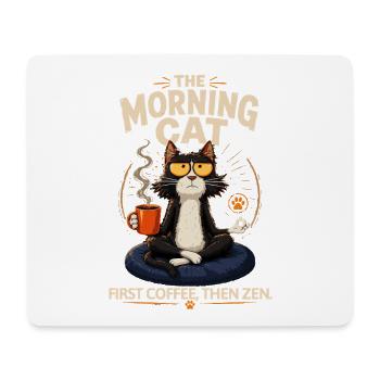 Morgenkatze: Kaffee Zen - Mousepad (Querformat) - Weiß - Vorne