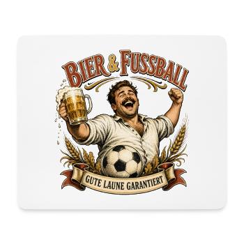 Bier & Fußball Jubler - Mousepad (Querformat) - Weiß - Vorne