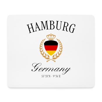 Couronne des armoiries Hamburg Allemagne – Souvenir de voyage - Tapis de souris (format paysage) - blanc - Devant