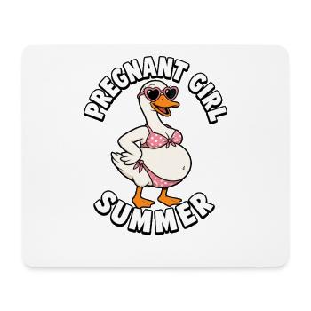 Pregnant Girl, Summer Beach, Goose, Funny, S - Mouse Pad (horizontal) - white - Front