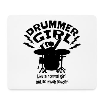 Drummer_Girl_Neu_2 - Mousepad (Querformat) - Weiß - Vorne