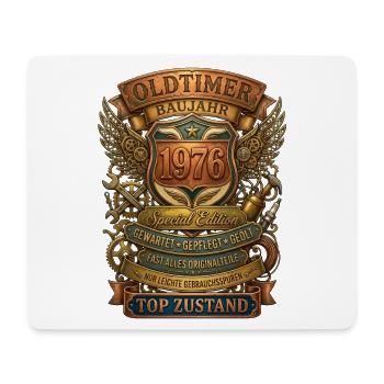 Oldtimer 1976 Geburtstag Retro Steampunk - Tapis de souris (format paysage) - blanc - Devant