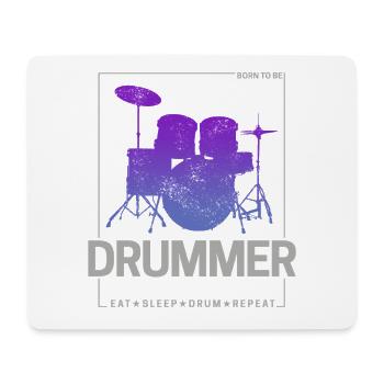 Born To Be Drummer für Schlagzeuger und Musiker - Mousepad (Querformat) - Weiß - Vorne