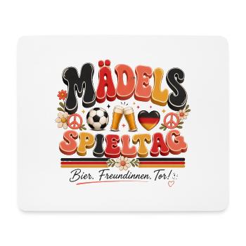 Mädels Spieltag – Bier & Fußball - Mousepad (Querformat) - Weiß - Vorne