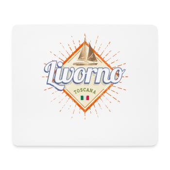 Livorno Toskana in Italien mit Segelschiff Design - Mousepad (Querformat) - Weiß - Vorne