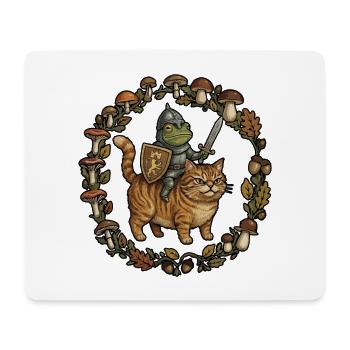 Medieval Frog On Cat Ren Faire Medieval Knight - Mouse Pad (horizontal) - white - Front