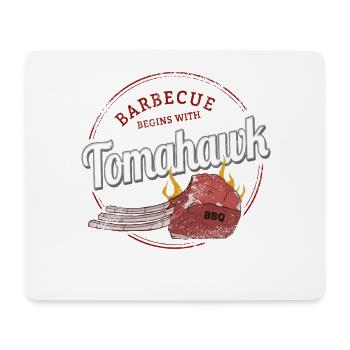 Barbecue au bœuf au tomahawk barbecue - Tapis de souris (format paysage) - blanc - Devant