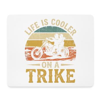 La vie est plus fraîche sur une moto trike vintage - Tapis de souris (format paysage) - blanc - Devant