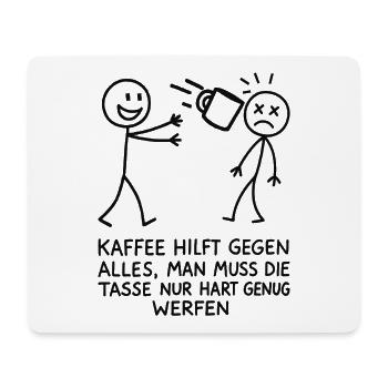 Morgenmuffel Kaffee Sarkasmus Spruch - Mousepad (Querformat) - Weiß - Vorne