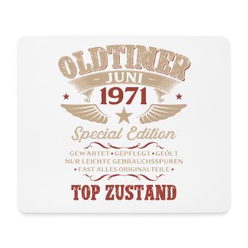 55. Geburtstag Geschenk Mann Oldtimer Juni 1971 - Mousepad (Querformat) - Weiß - Vorne