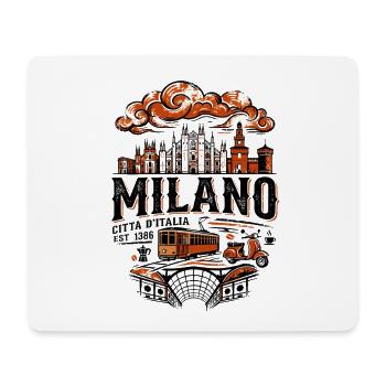 Milan Italy Skyline Landmark Illustration With - Mousepad (Querformat) - Weiß - Vorne