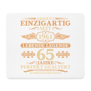 Einzigartig seit 1961 – 65. Geburtstag Geschenk - Mousepad (Querformat) - Weiß - Vorne