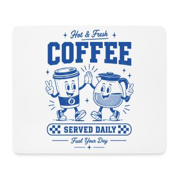 Kaffee Served Daily Coffee Shirt - Mousepad (Querformat) - Weiß - Vorne