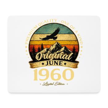 Cadeau pour le 66e anniversaire Vintage juin Années 1960 - Tapis de souris (format paysage) - blanc - Devant