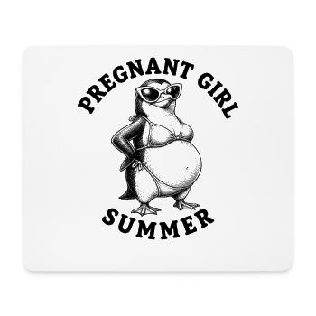 Fille enceinte, été, plage, pingouin, désir - Tapis de souris (format paysage) - blanc - Devant