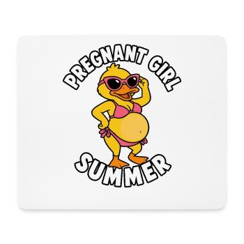 Pregnant girl, summer, beach, duck, funny, - Mouse Pad (horizontal) - white - Front