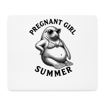 Pregnant girl, summer, beach, manatee, lusti - Mouse Pad (horizontal) - white - Front