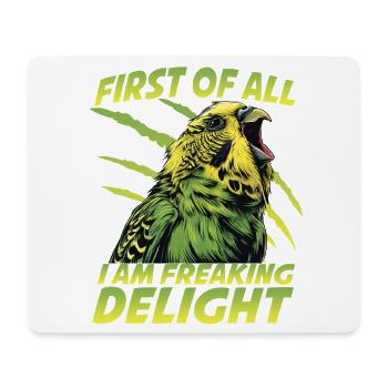 Welli Parrot Friend Parakeet Outfit Budgie - Mouse Pad (horizontal) - white - Front