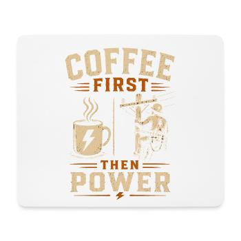 Stromleitung Kaffee Elektriker Technik - Mousepad (Querformat) - Weiß - Vorne