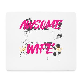 Awsome muddy wife Schlammlauf Mud Run Muddy Race - Mouse Pad (horizontal) - white - Front