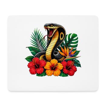 Serpent dans le parc des fleurs tropicales - Tapis de souris (format paysage) - blanc - Devant