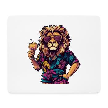 Lion Comic Summer - Mouse Pad (horizontal) - white - Front