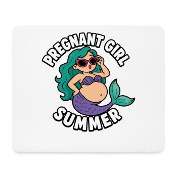 Fille enceinte, été, plage, sirène, - Tapis de souris (format paysage) - blanc - Devant
