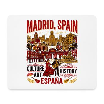 Madrid Spain Landmarks Flamenco Dancer Guitar - Mousepad (Querformat) - Weiß - Vorne