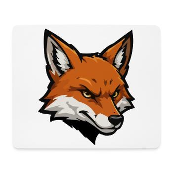 Illustration vectorielle de tête de renard - Tapis de souris (format paysage) - blanc - Devant
