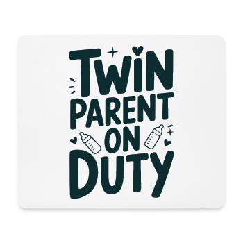 Parents jumeaux au ministère | Humour pour bébés - Tapis de souris (format paysage) - blanc - Devant