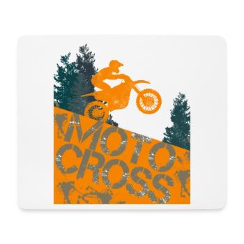 Motard de motocross avec moto et conception de moto - Tapis de souris (format paysage) - blanc - Devant