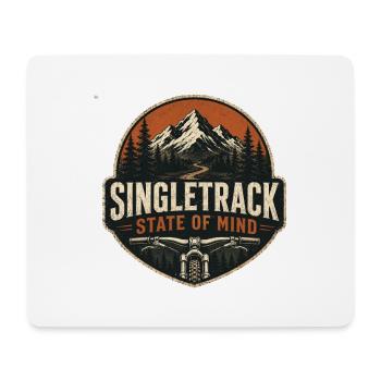 MTB Mountain Bike Single Track Trail Bicycle Wheel - Mouse Pad (horizontal) - white - Front