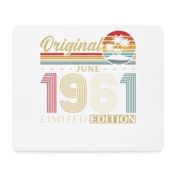 65e anniversaire Cadeau Millésime Juin Millésime 1961 - Tapis de souris (format paysage) - blanc - Devant