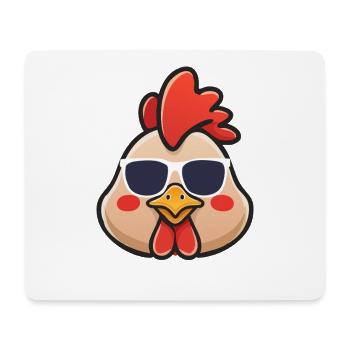 Cooles Huhn mit Sonnenbrille Witziges Bauernhoftier - Mousepad (Querformat) - Weiß - Vorne