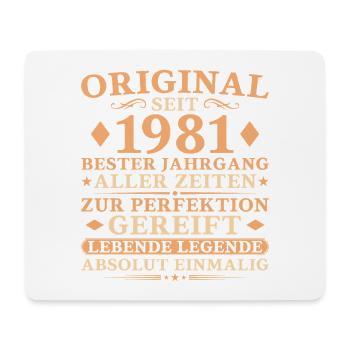 Bester Jahrgang 1981 – 45. Geburtstag Geschenk - Mousepad (Querformat) - Weiß - Vorne