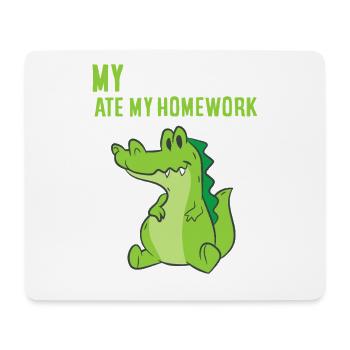 Alligator-Hausaufgaben-Unfug - Mousepad (Querformat) - Weiß - Vorne