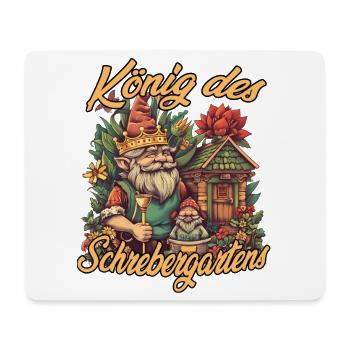 König des Schrebergartens Gartenzwerg Kleingarten  - Mousepad (Querformat) - Weiß - Vorne