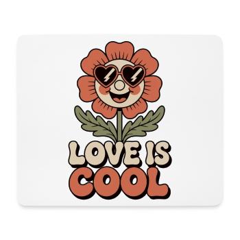 Love Is Cool Gift for Retro Fans - Mouse Pad (horizontal) - white - Front