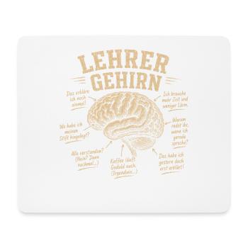 Lehrer Gehirn Humor Shirt - Mousepad (Querformat) - Weiß - Vorne