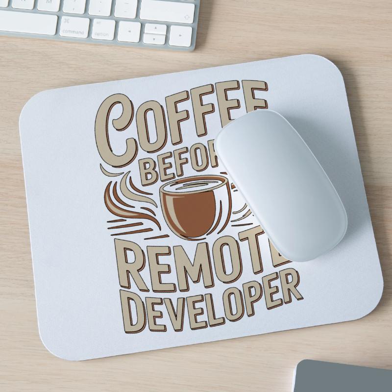 Remote Developer Coffee Remote Tech Coffee Lover Mouse Pad (horizontal)