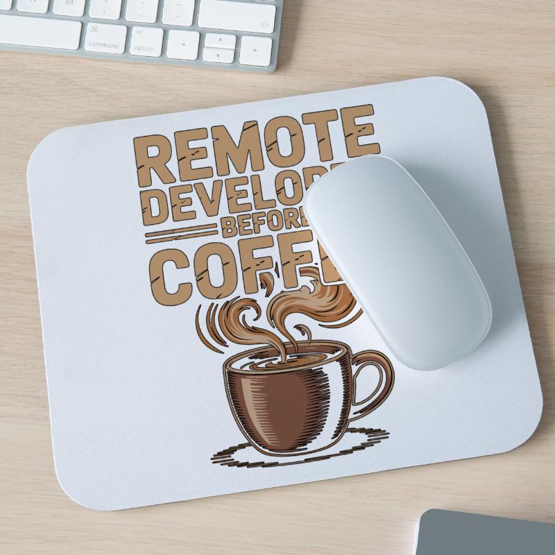 Remote Developer Before Remote Coder Coffee Lover Mouse Pad (horizontal)