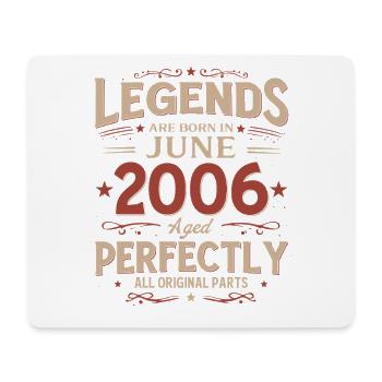 20th Birthday Gift Legend June Vintage 2006 - Mouse Pad (horizontal) - white - Front