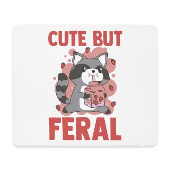 Cute But Feral Trash Panda Raccoon - Mousepad (Querformat) - Weiß - Vorne