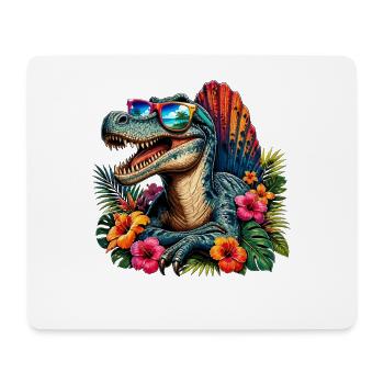 Tropen-Dinosaurier mit Sonnenbrille - Mousepad (Querformat) - Weiß - Vorne