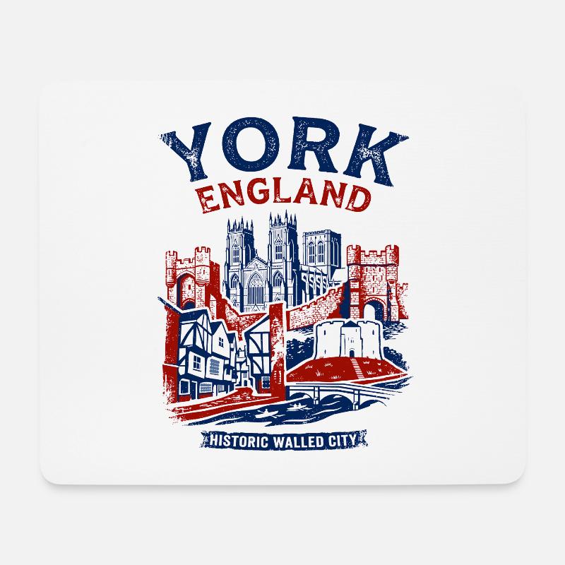 York England Walled City Landscape Skyline - Mousepad (Querformat) - Weiß