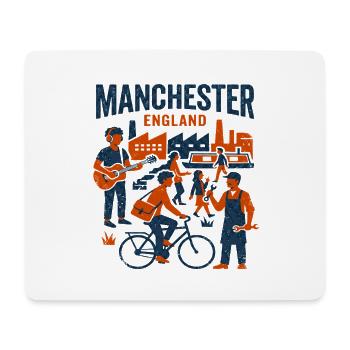 Manchester England Industrial City Life Scene - Mousepad (Querformat) - Weiß - Vorne