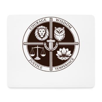 Stoic Four Virtues - Mouse Pad (horizontal) - white - Front