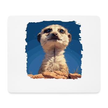 Meerkat Erdmännchen - Mousepad (Querformat) - Weiß - Vorne